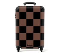 NoBoringSuitcases.com® Maleta de Mano 55x40x25, Maleta con Ruedas, Equipaje rígido, Maleta Ligera, Trolley Cabina con Bloques - Negro y Marrón, Equipaje de Mano 10 kg, Maleta para Avión