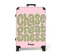 NoBoringSuitcases.com® Maleta Grande 77x51.5x28 cm Trolley Viaje Rígida Ligera 4 Ruedas Talla L XL Maletas Grandes Equipaje Large Grandeza - Verde - Rosa - Retro