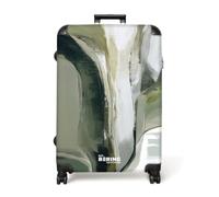 NoBoringSuitcases.com® Maleta Grande 77x51.5x28 cm Trolley Viaje Rígida Ligera 4 Ruedas Talla L XL Maletas Grandes Equipaje Large Naturaleza - Abstracta - Verde - Pinceladas