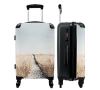 NoBoringSuitcases.com® Maleta Grande - Camino - Arena - Plantas - Naturaleza - Cerradura de combinación TSA - Trolley rígido 4 Ruedas - 90 litros - Maleta de Viaje - 66 cm