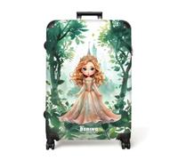 NoBoringSuitcases.com® Maleta Grande Niños 77x51.5x28 cm Trolley Viaje Infantil Rígida Ligera 4 Ruedas Talla L XL Maletas Grandes Equipaje Large Princesa - Bosque - Castillo