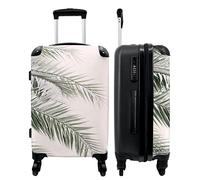 NoBoringSuitcases.com® Maleta Grande - Planta - Verde - Natural - Blanco - Candado de Combinación TSA - Trolley Rígido 4 Ruedas - 90 litros - Maleta de Viaje - 66cm
