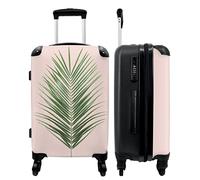 NoBoringSuitcases.com® Maleta Grande - Planta - Verde - Rosa - Natural - Cerradura de combinación TSA - Trolley rígido 4 Ruedas - 90 litros - Maleta de Viaje - 66 cm