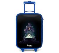 NoBoringSuitcases.com® Maleta Infantil Azul Compacto 48x31x19 cm Maletas De Viaje Cabina Trolley con Ruedas LED Rigida Ultraligero - Niños - Bruja - Caldero - Magia