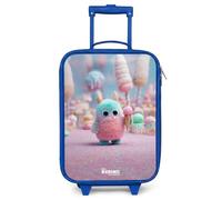 NoBoringSuitcases.com® Maleta Infantil Azul Compacto 48x31x19 cm Maletas De Viaje Cabina Trolley con Ruedas LED Rigida Ultraligero - Niñas - Monstruo - Dulce - Aventura
