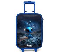 NoBoringSuitcases.com® Maleta Infantil Azul Compacto 48x31x19 cm Maletas De Viaje Cabina Trolley con Ruedas LED Rigida Ultraligero - Niños - Criatura - Espacio - Cielo Estrellado