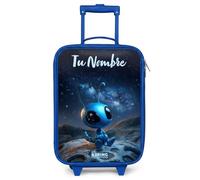 NoBoringSuitcases.com® Maleta Infantil Azul Personalizado con Nombre 48x31x19 cm Maletas De Viaje Cabina Trolley con Ruedas LED Rigida Ultraligero - Niños - Criatura - Espacio - Cielo Estrellado