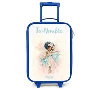 NoBoringSuitcases.com® Maleta Infantil Azul Personalizado con Nombre 48x31x19 cm Maletas De Viaje Cabina Trolley con Ruedas LED Rigida Ultraligero - Niñas - Elfo - Ballet - Colorido