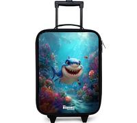 NoBoringSuitcases.com® Maleta Infantil Compacto 48x31x19 cm Maletas De Viaje Cabina Trolley con Ruedas LED Rigida Ultraligero - Niños - Arrecife - Coral - Tiburón - Animal