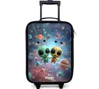 NoBoringSuitcases.com® Maleta Infantil Compacto 48x31x19 cm Maletas De Viaje Cabina Trolley con Ruedas LED Rigida Ultraligero - Niños - Alegre - Alienígena - Amigos