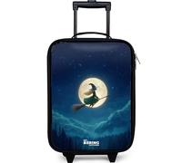 NoBoringSuitcases.com® Maleta Infantil Compacto 48x31x19 cm Maletas De Viaje Cabina Trolley con Ruedas LED Rigida Ultraligero - Niños - Bruja - Luz Luna - Vuelo