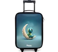 NoBoringSuitcases.com® Maleta Infantil Compacto 48x31x19 cm Maletas De Viaje Cabina Trolley con Ruedas LED Rigida Ultraligero - Niñas - Criatura - Luna