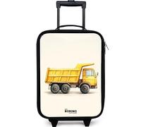 NoBoringSuitcases.com® Maleta Infantil Compacto 48x31x19 cm Maletas De Viaje Cabina Trolley con Ruedas LED Rigida Ultraligero - Niños - Camión volquete - Firmado - Amarillo