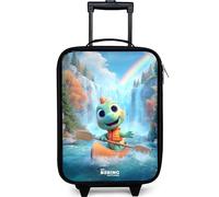 NoBoringSuitcases.com® Maleta Infantil Compacto 48x31x19 cm Maletas De Viaje Cabina Trolley con Ruedas LED Rigida Ultraligero - Niñas - Dino - Naturaleza - Cascada