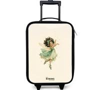 NoBoringSuitcases.com® Maleta Infantil Compacto 48x31x19 cm Maletas De Viaje Cabina Trolley con Ruedas LED Rigida Ultraligero - Niñas - Hada del Bosque - Verde
