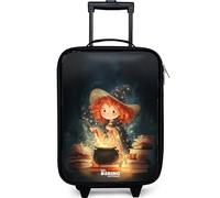 NoBoringSuitcases.com® Maleta Infantil Compacto 48x31x19 cm Maletas De Viaje Cabina Trolley con Ruedas LED Rigida Ultraligero - Niñas - Bruja - Poción
