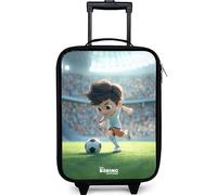 NoBoringSuitcases.com® Maleta Infantil Compacto 48x31x19 cm Maletas De Viaje Cabina Trolley con Ruedas LED Rigida Ultraligero - Niños - Fútbol - Estadio - Luz Solar
