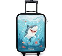 NoBoringSuitcases.com® Maleta Infantil Compacto 48x31x19 cm Maletas De Viaje Cabina Trolley con Ruedas LED Rigida Ultraligero - Niños - Tiburón - Agua - Mar