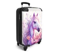 NoBoringSuitcases.com Maleta Infantil Con Ruedas, Cabina Niña, Viaje, Rosa, Equipaje de Mano (Caballo - Púrpura-Rosa, 55x40x20 cm)
