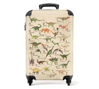 NoBoringSuitcases.com Maleta Infantil con Ruedas para Niños - Equipaje de Mano Dinosaurios, Beige (55x40x20 cm)