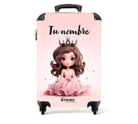 NoBoringSuitcases.com Maleta Infantil con Ruedas, Rosa, Personalizada para Niña, Princesa (55x40x20 cm)