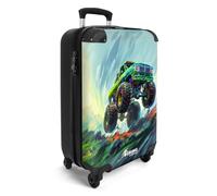 NoBoringSuitcases.com Maleta Infantil, Maleta Infantil Niño, Maleta Niños con Ruedas, Maleta Cabina Niño, Trolley, Maleta Viaje Niño, Equipaje de Mano (Camión Monstruo - Verde, 55x40x20 cm)