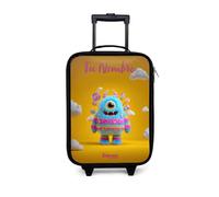 NoBoringSuitcases.com® Maleta Infantil Personalizado con Nombre 48x31x19 cm Maletas De Viaje Cabina Trolley con Ruedas LED Rigida Ultraligero - Niñas - Caramelo - Monstruo - Arco Iris
