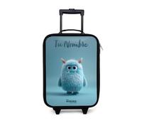 NoBoringSuitcases.com® Maleta Infantil Personalizado con Nombre 48x31x19 cm Maletas De Viaje Cabina Trolley con Ruedas LED Rigida Ultraligero - Niñas - Monstruo - Cuernos