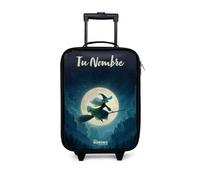 NoBoringSuitcases.com® Maleta Infantil Personalizado con Nombre 48x31x19 cm Maletas De Viaje Cabina Trolley con Ruedas LED Rigida Ultraligero - Niñas - Noche - Vuelo - Bosque