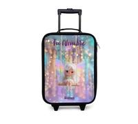 NoBoringSuitcases.com® Maleta Infantil Personalizado con Nombre 48x31x19 cm Maletas De Viaje Cabina Trolley con Ruedas LED Rigida Ultraligero - Niñas - Hada - Elfo - Arco Iris