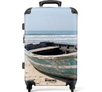 NoBoringSuitcases.com® Maleta Mediana 67x43x25 cm Maletas Medianas Viaje Trolley Rígida Ligera 4 Ruedas Talla M Equipaje Tamaño Medium Barca - Playa - Arenosa - Mar