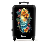 NoBoringSuitcases.com Maleta Mediana, Maleta Mediana 4 Ruedas, Maletas de Viaje Grandes 23 Kilos, Cerradura TSA, Maleta Grande, Maleta de Viaje (67 cm - 72 L), (Tabla de Surf, Flores)