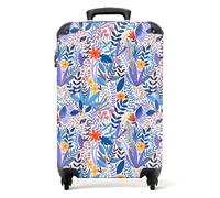NoBoringSuitcases.com® Maletas de Viaje Cabina, Equipaje de Mano, Trolley con 4 Ruedas giratorias rotación de 360, Divertidas, TSA Cerradura, 10kg Avion, 55x40x20 cm Patrón botánico