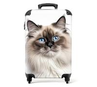 NoBoringSuitcases.com® Maletas de Viaje Cabina, Equipaje de Mano, Trolley con 4 Ruedas giratorias rotación de 360, Divertidas, TSA Cerradura, 10kg Avion, 55x40x20 cm Retrato de Gato