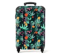 NoBoringSuitcases.com® Maletas de Viaje Cabina, Equipaje de Mano, Trolley con 4 Ruedas giratorias rotación de 360, Divertidas, TSA Cerradura, 10kg Avion, 55x40x20 cm Patrón de Planta