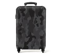 NoBoringSuitcases.com® Maletas de Viaje Cabina, Equipaje de Mano, Trolley con 4 Ruedas giratorias rotación de 360, Divertidas, TSA Cerradura, 10kg Avion, 55x40x20 cm Camuflaje Gris Oscuro