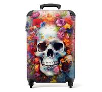 NoBoringSuitcases.com® Maletas de Viaje Cabina, Equipaje de Mano, Trolley con 4 Ruedas giratorias rotación de 360, Divertidas, TSA Cerradura, 10kg Avion, 55x40x20 cm Cráneo Botánico