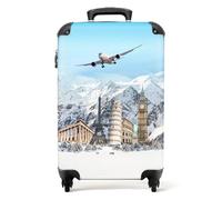 NoBoringSuitcases.com® Maletas de Viaje Cabina, Equipaje de Mano, Trolley con 4 Ruedas giratorias rotación de 360, Divertidas, TSA Cerradura, 10kg Avion, 55x40x20 cm Avión Nieve