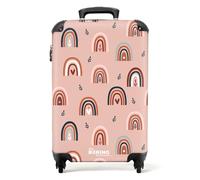 NoBoringSuitcases.com Maletas de Viaje Cabina, Maleta Cabina, Maletas de Viaje, Trolley con Ruedas, Maleta Viaje, Maletas de 10kg, Equipaje de Mano (Patrón de arcoíris - Rosa, 55x40x20 cm)