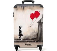 NoBoringSuitcases.com Maletas de Viaje Cabina, Maleta Cabina, Maletas de Viaje, Trolley con Ruedas, Maleta de Mano, Maletas de 10kg, Equipaje de Mano (Globo de Corazones, Rojo, 55x40x20 cm)