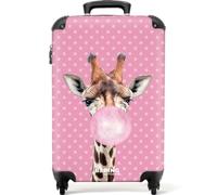 NoBoringSuitcases.com Maletas de Viaje Cabina, Maleta Cabina, Maletas de Viaje, Trolley con Ruedas, Trolley Cabina, Carry on Luggage, Equipaje de Mano (Jirafa - Rosa, 55x40x20 cm)