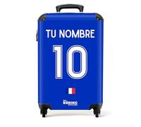 NoBoringSuitcases.com Maletas de Viaje Cabina, Maleta Cabina, Maletas de Viaje, Trolley, Maleta de Mano, Maleta Personalizado (Eurocopa 2024 - Uniforme Local Francia - Azul, 55x40x20 cm)