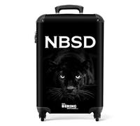 NoBoringSuitcases.com Maletas de Viaje Cabina, Maleta Personalizada, Maleta Cabina, Maletas de Viaje, Trolley Con Ruedas, Maleta de Mano, Maletas de 10kg, Maletas Cabina (Pantera - Negro, 55x40x20 cm)