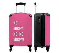 NoBoringSuitcases.com® Rolling Trolley Carry On Suitcase Maleta de Viaje pequeña con 4 Ruedas - Citas - ¡No Mikey, no, no, Mikey! - Rosa - Equipaje a Bordo