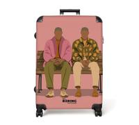 NoBoringSuitcases.com® Trolley Grande 77x51.5x28 cm Maletas Grandes Maleta Viaje Rígido Ligero 4 Ruedas Talla L XL Equipaje Large Ilustración - Banco - Personas - Minimalista