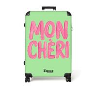NoBoringSuitcases.com® Trolley Grande 77x51.5x28 cm Maletas Grandes Maleta Viaje Rígido Ligero 4 Ruedas Talla L XL Equipaje Large Mon Cheri - Verde - Rosa