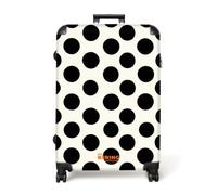NoBoringSuitcases.com® Trolley Grande 77x51.5x28 cm Maletas Grandes Maleta Viaje Rígido Ligero 4 Ruedas Talla L XL Equipaje Large Lunares - Clásicos - Negro
