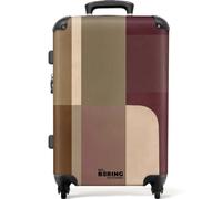 NoBoringSuitcases.com® Trolley Mediano 67x43x25 cm Equipaje Viaje Maleta Mediana Rígido Ligero 4 Ruedas Talla M Maletas Medianas Medium Superficies - Abstractas - Burdeos - Líneas