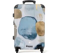 NoBoringSuitcases.com® Trolley Mediano 67x43x25 cm Equipaje Viaje Maleta Mediana Rígido Ligero 4 Ruedas Talla M Maletas Medianas Medium Formas - Abstractas - Oro