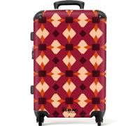 NoBoringSuitcases.com® Trolley Mediano 67x43x25 cm Equipaje Viaje Maleta Mediana Rígido Ligero 4 Ruedas Talla M Maletas Medianas Medium Patrón - Retro - Colorido
